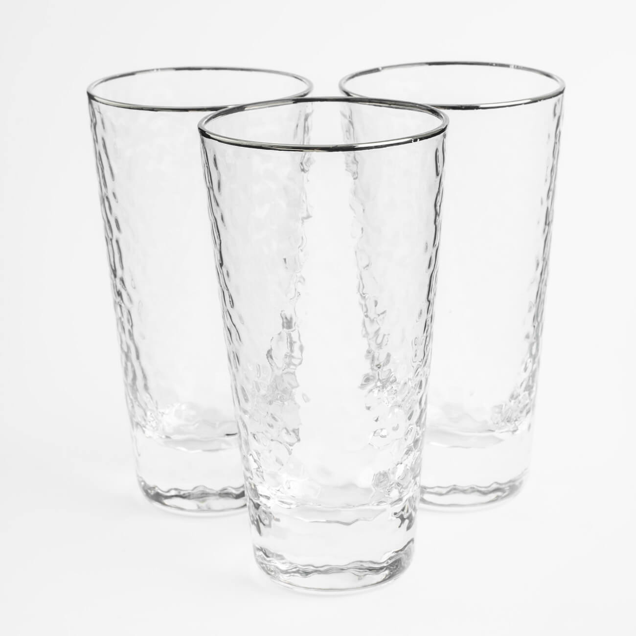 Стакан, 16 см, 450 мл, 6 шт, стекло, с серебристым кантом, Ripply silver стакан 450 мл 2 шт стекло перламутр ripply polar