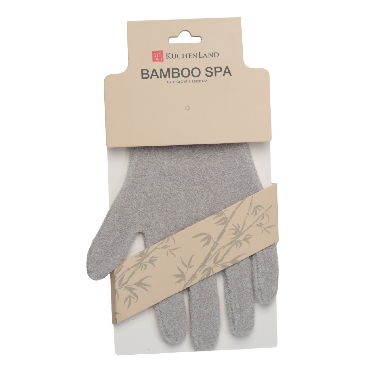 Перчатка для мытья тела, 12х20 см, бамбук, серая, Bamboo spa изображение № 2