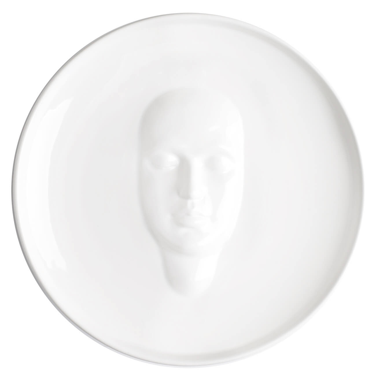 Блюдо, 24 см, керамика, белое, Лицо, Face блюдо керамика фигурное 12х20х2 см белое лист y4 3730