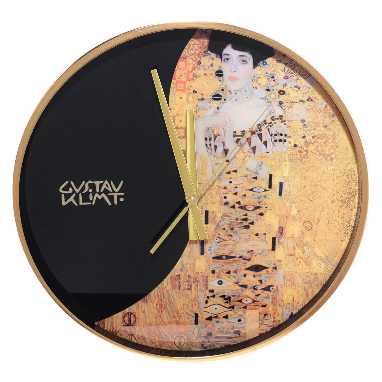 Часы настенные, 37 см, пластик/стекло, круглые, Золотая Адель, Климт, Art статуэтка сова черно золотая пластик 27 см