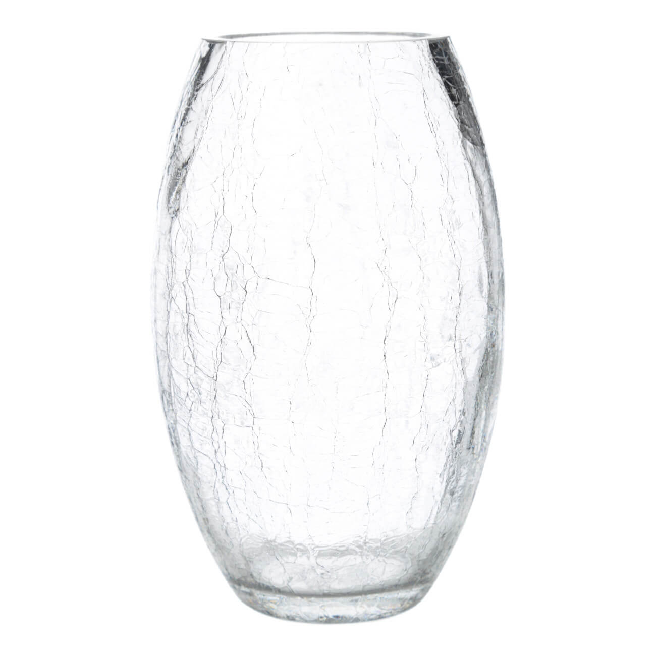 Ваза для цветов, 24 см, стекло, Кракелюр, Ice ваза для цветов 30 см стекло clear dented
