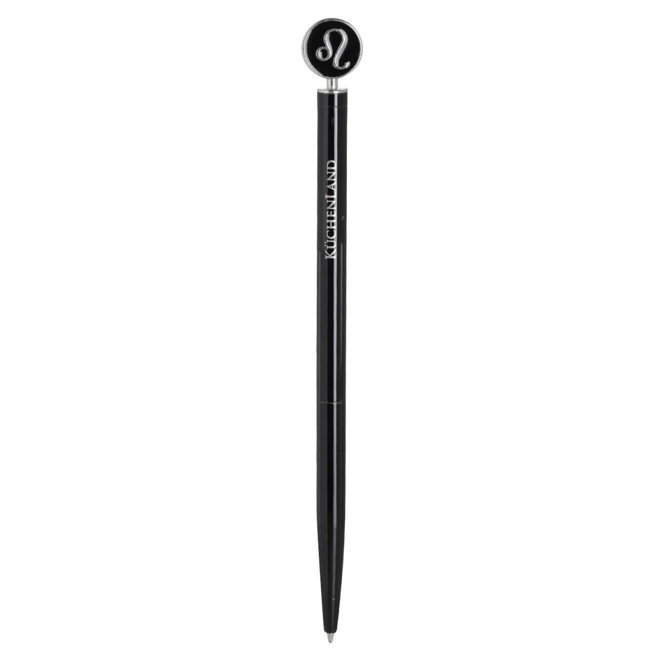 Ручка шариковая, 15 см, с фигуркой, сталь, черно-серебристая, Лев, Zodiac ручка скоба cappio pc183 96 мм бронза