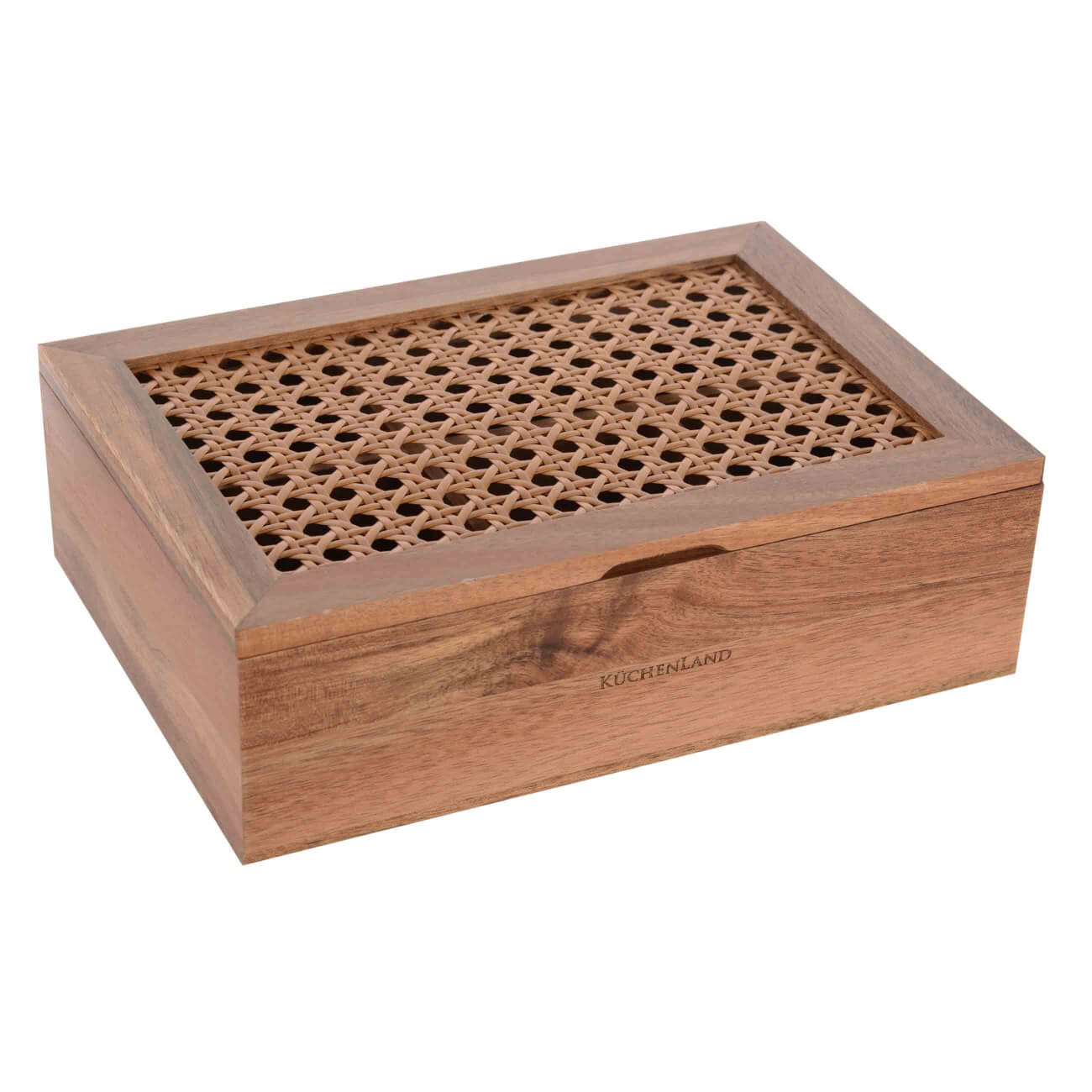 Коробка для чая, 24х16 см, 6 отд, дерево/ротанг, прямоугольная, Lattice монтажная коробка распределительная werkel ретро w6411214 4690389166860