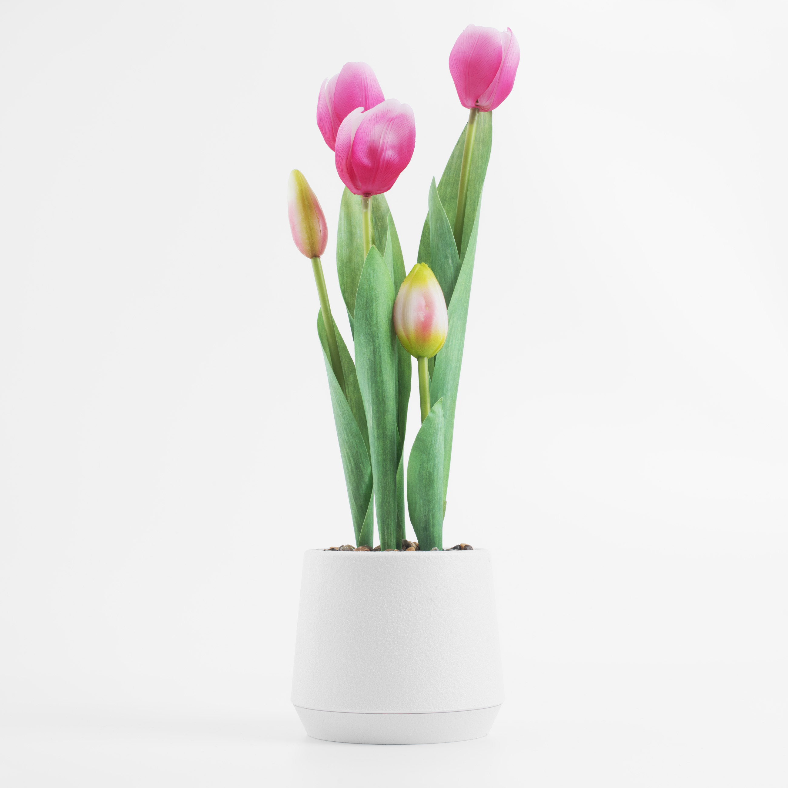 Растение искусственное, 36 см, в горшке, полиэстер/пластик, Розовые тюльпаны, Tulip garden изображение № 4