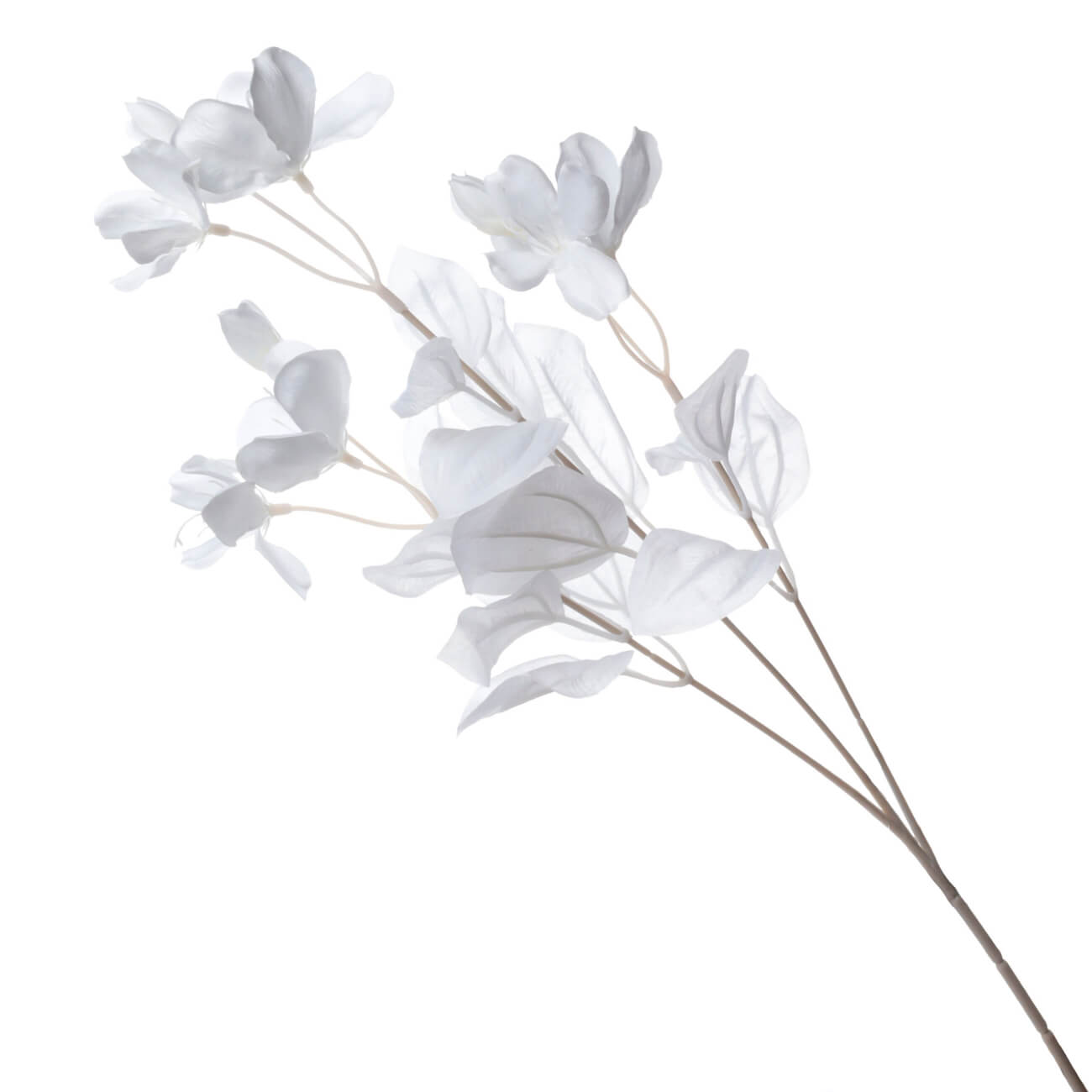 Ветка декоративная, 61 см, пластик/металл, Белая магнолия, Magnolia тесьма декоративная с помпонами 12 ± 2 мм 9 1 ± 0 5 м серый