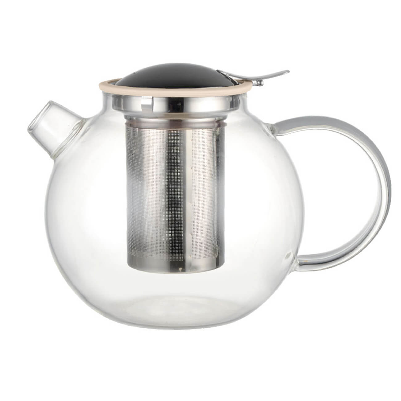 Чайник заварочный, 1,1 л, стекло Б/сталь, бежевый, Classic kuchenland чайник заварочный 900 мл стекло б clear