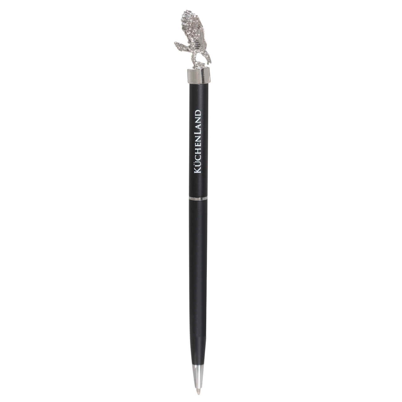 Ручка шариковая, 15 см, с фигуркой, сталь, черная, Орел, Draw figure римский орел орел завоеватель
