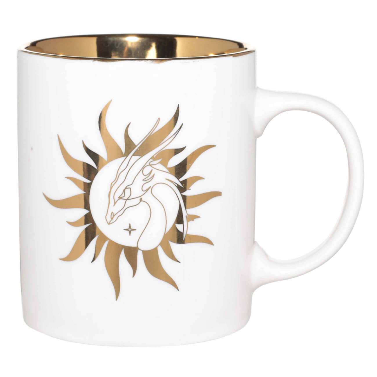 Кружка, 350 мл, фарфор N, молочно-золотистая, Дракон в солнце, Dragon leinor сувенир дракон лилу гжель