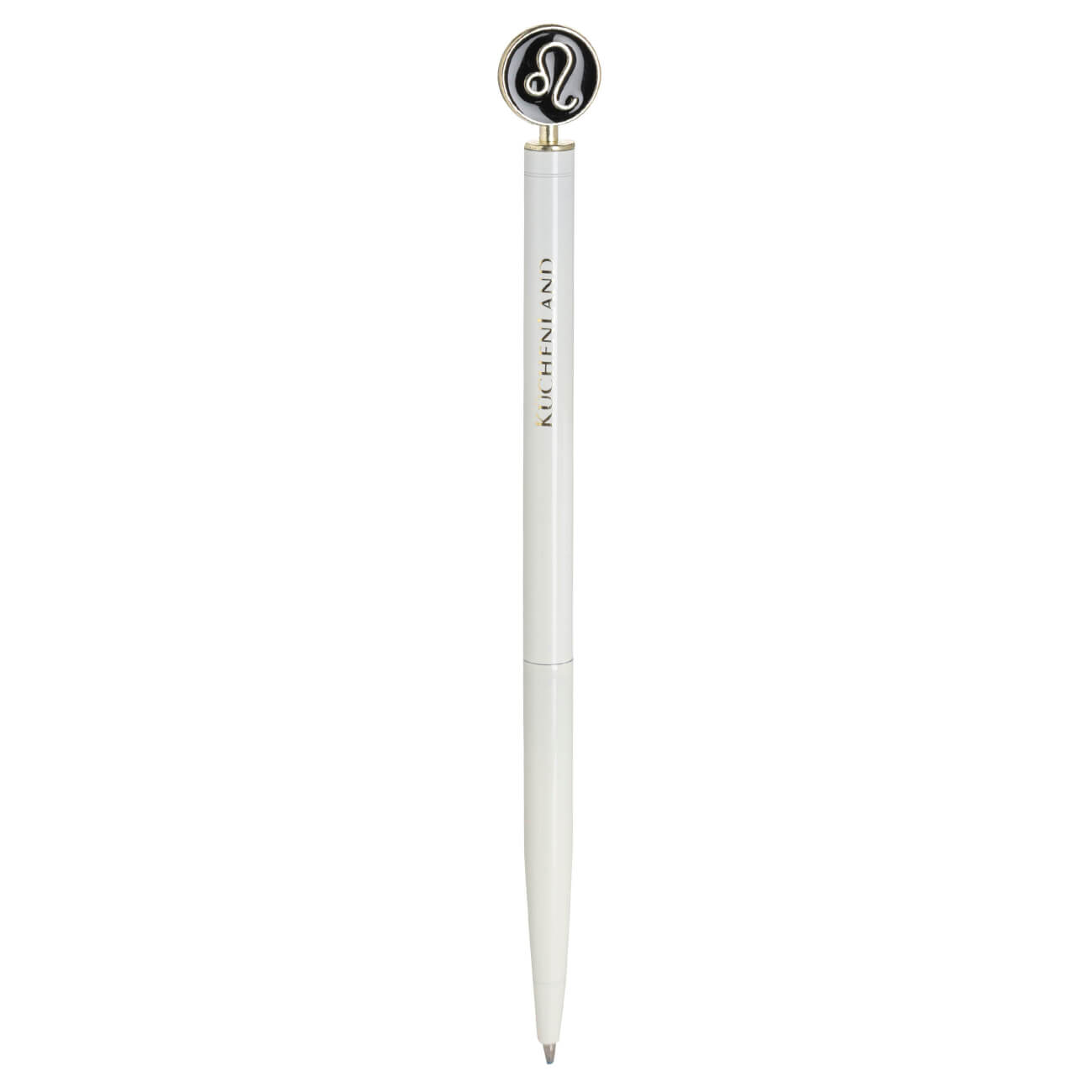Ручка шариковая, 15 см, с фигуркой, сталь, молочно-золотистая, Лев, Zodiac ручка подарочная шариковая в пластиковом футляре поворотная