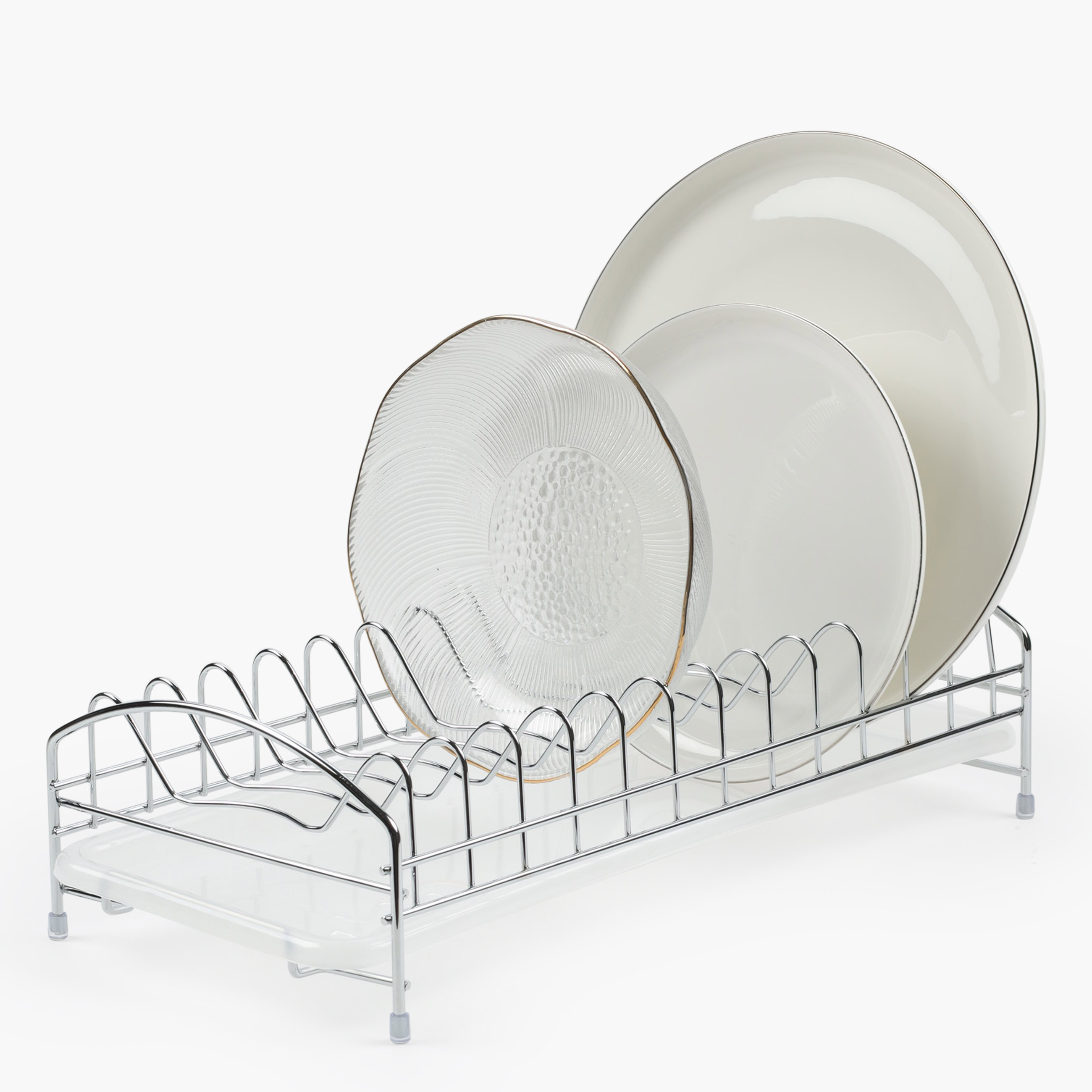 Сушилка для тарелок, 38х19 см, 12 отд, с поддоном, металл/пластик, Twist silver изображение № 6
