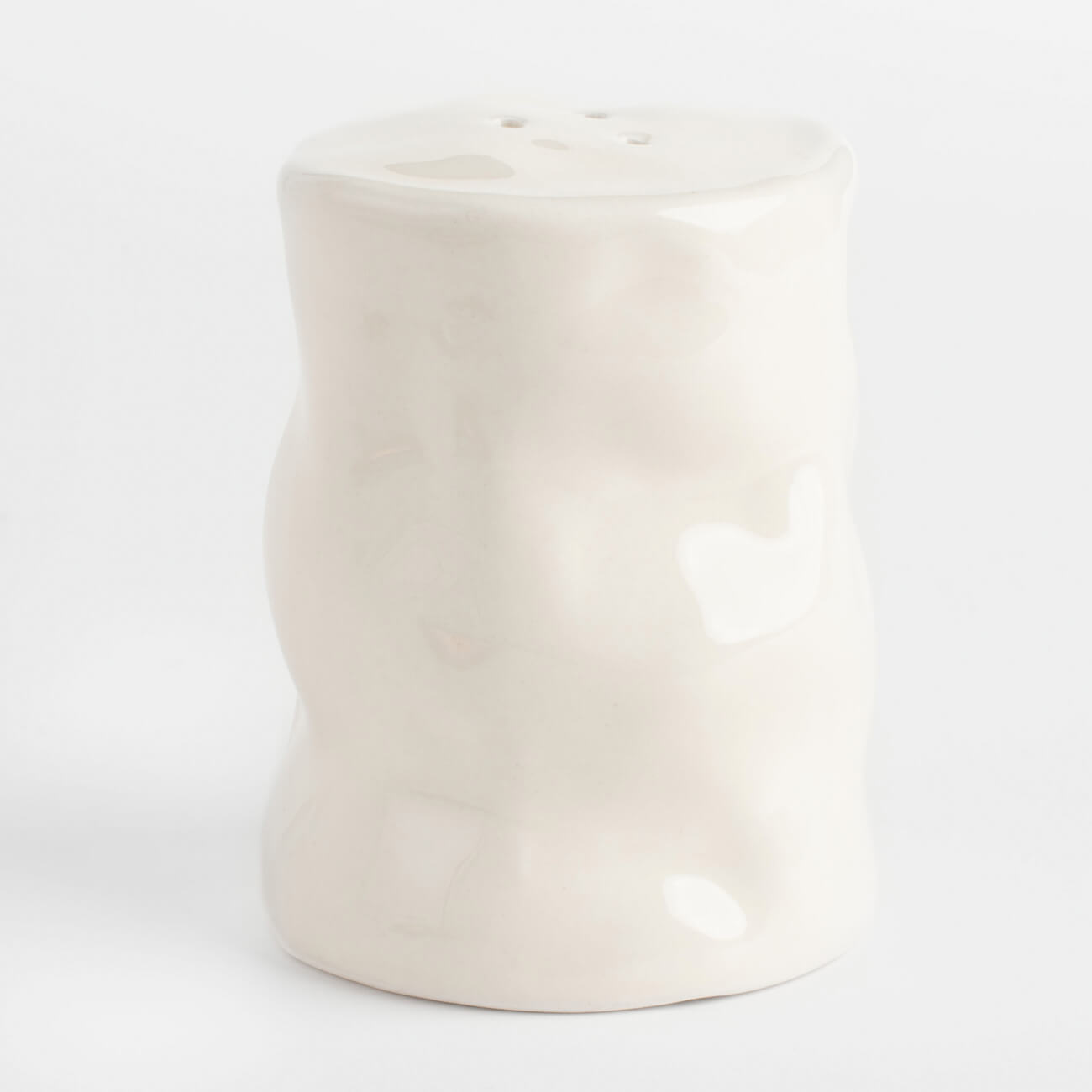 Емкость для соли или перца, 7 см, керамика, молочная, Мятый эффект, Crumple ваза для ов 24 см керамика молочная мятый эффект crumple