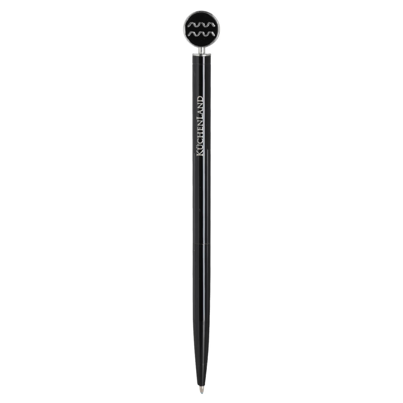 Ручка шариковая, 15 см, с фигуркой, сталь, черно-серебристая, Водолей, Zodiac ёрш для посуды доляна meli бамбуковая ручка eva шар 26×10 см