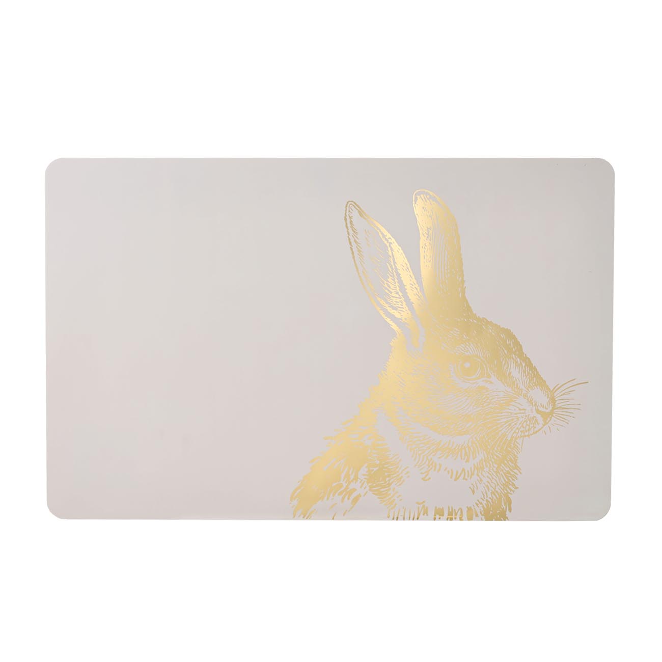 Салфетка под приборы, 28х43 см, ПЭТ, прямоугольная, бежевая, Кролик, Rabbit - фото 1