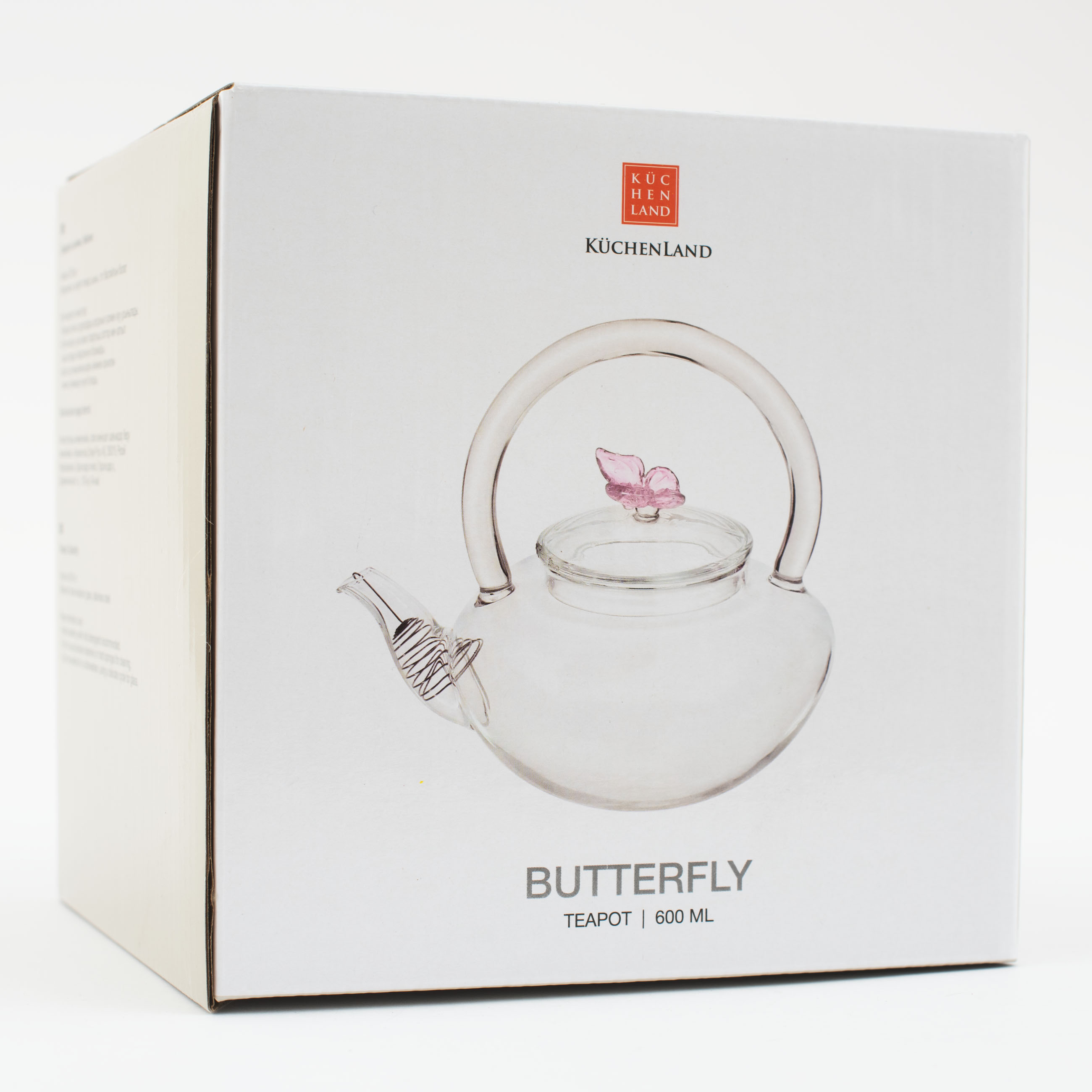 Чайник заварочный, 600 мл, стекло Б/сталь, Бабочка, Butterfly изображение № 7