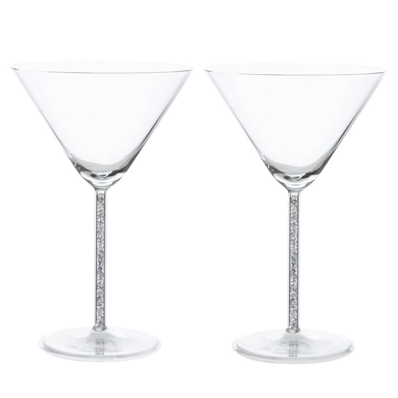 Бокал для мартини, 270 мл, 2 шт, стекло/стразы, Crystal decor стразы жемчужные для декора на клеевой основе 3 мм разно ные