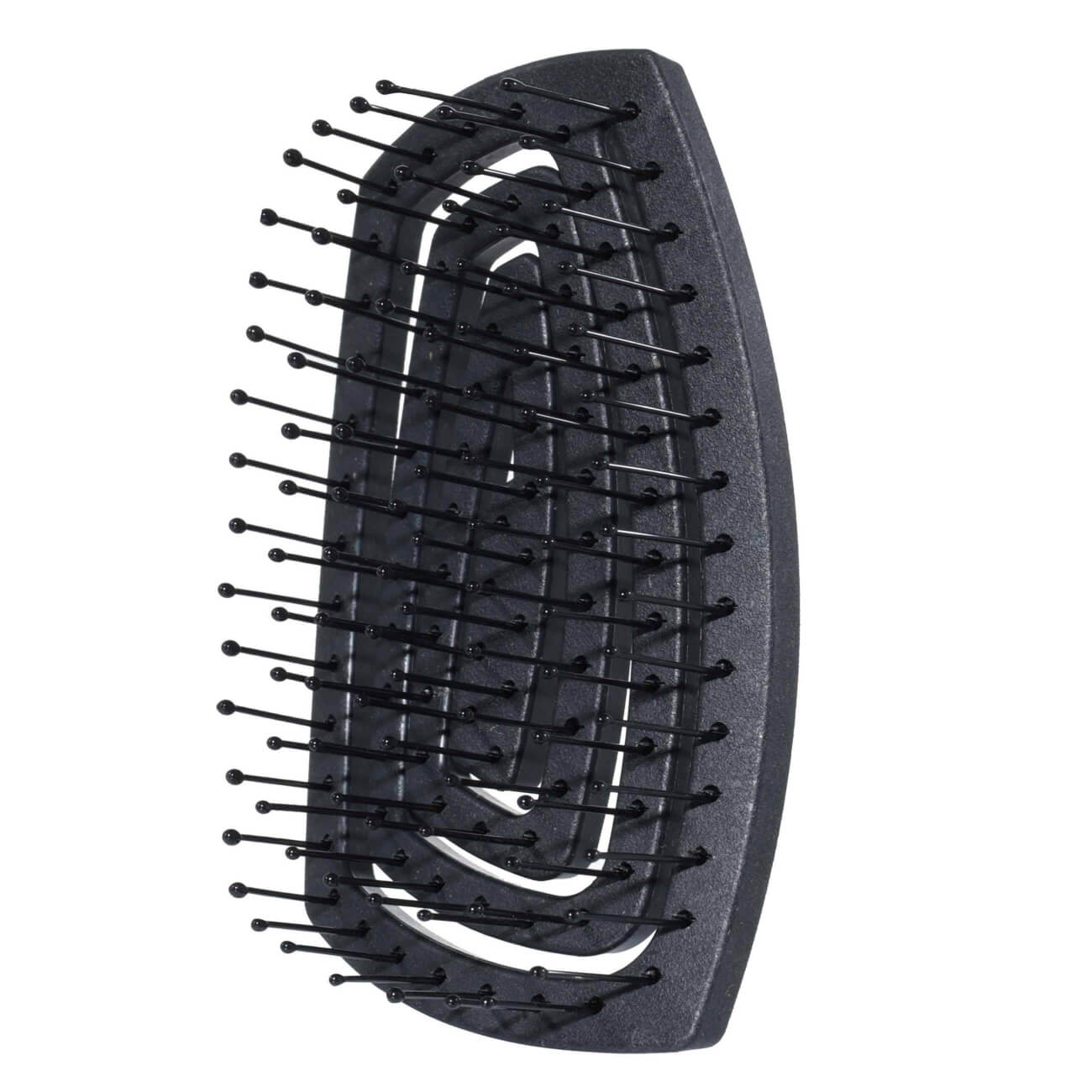 Расческа массажная для волос, 11х6 см, дорожная, растительное волокно/пластик, черная, Zipo расческа 17 5 × 3 7 см