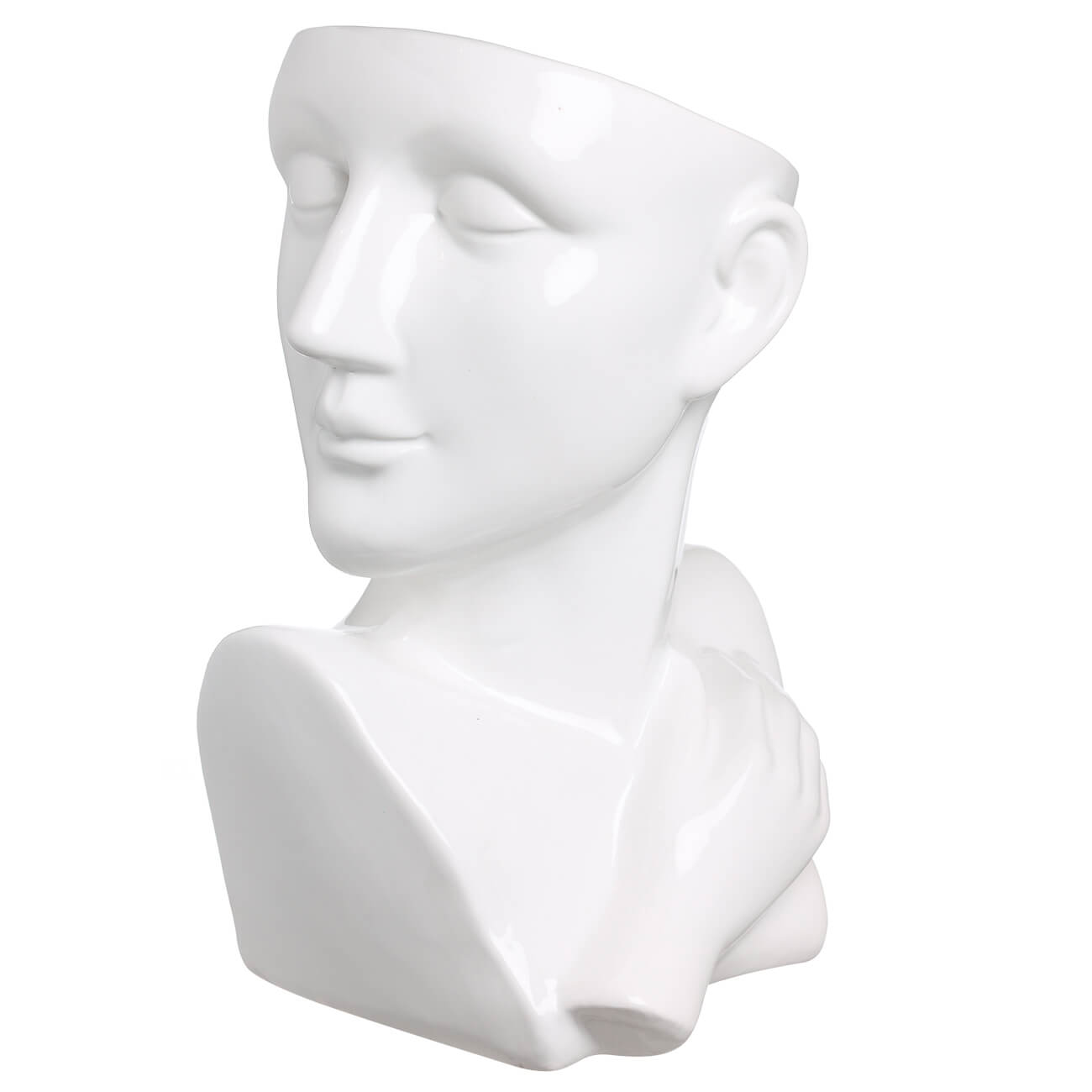 Ваза для цветов, 25 см, декоративная, керамика, белая, Голова и рука, Face ваза для ов 26 см декоративная керамика белая лицо face