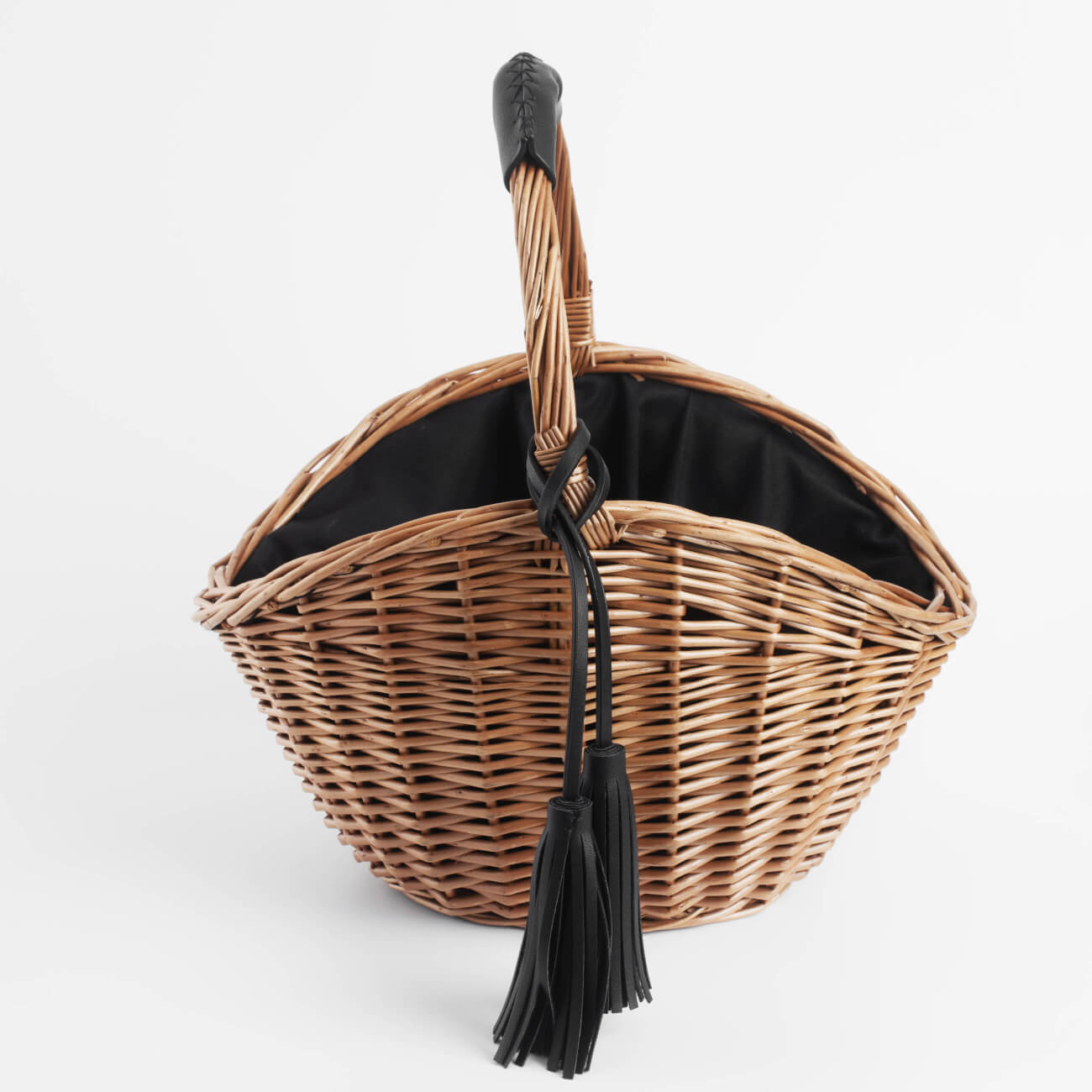 Корзина-сумка, 32 см, ива/полиэстер, бежево-черная, Black style jemina viii корзина