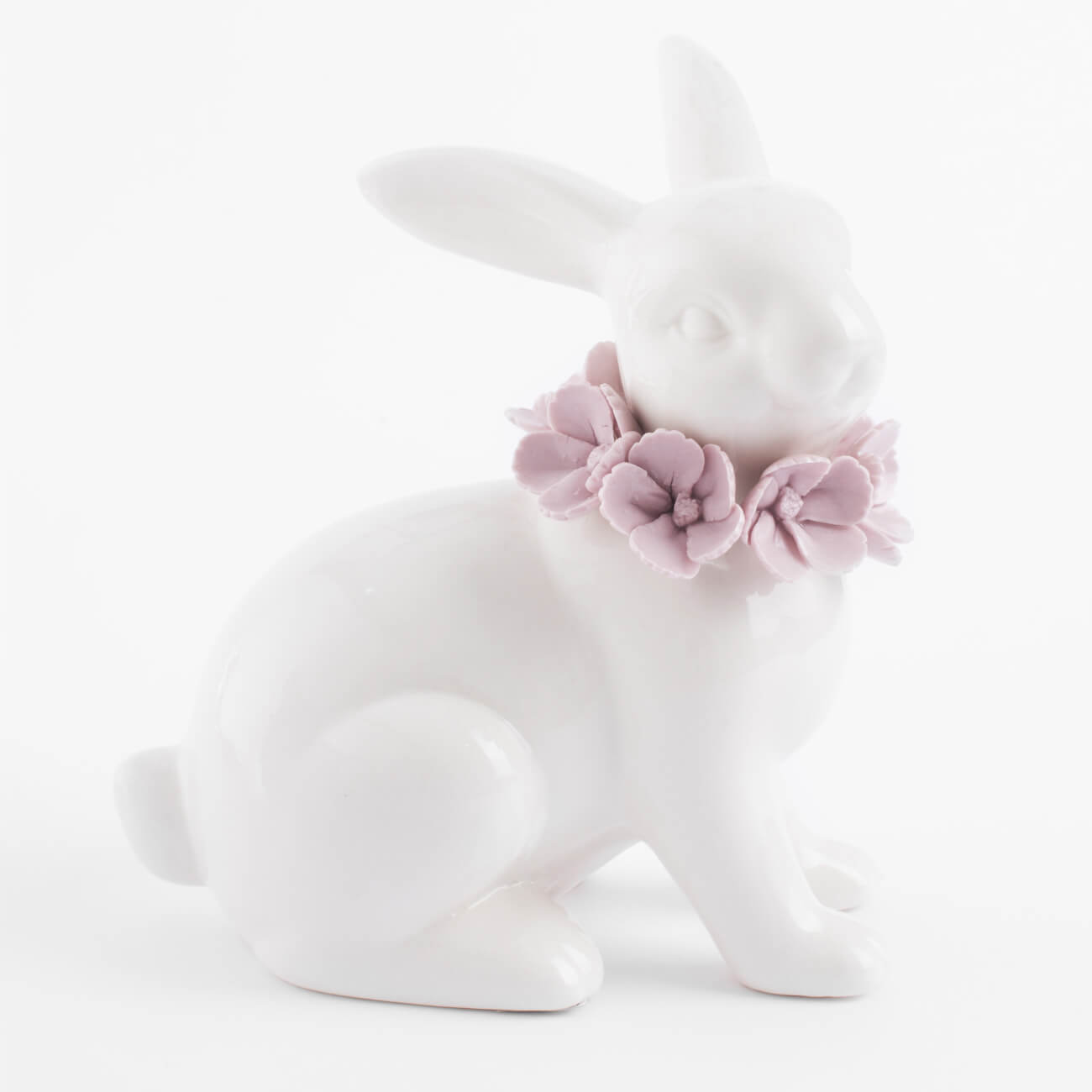 Статуэтка, 15 см, фарфор Porcelain, белая, Кролик в цветах, Pure Easter статуэтка с подсветкой 13 см фарфор p белая кролик с ами easter