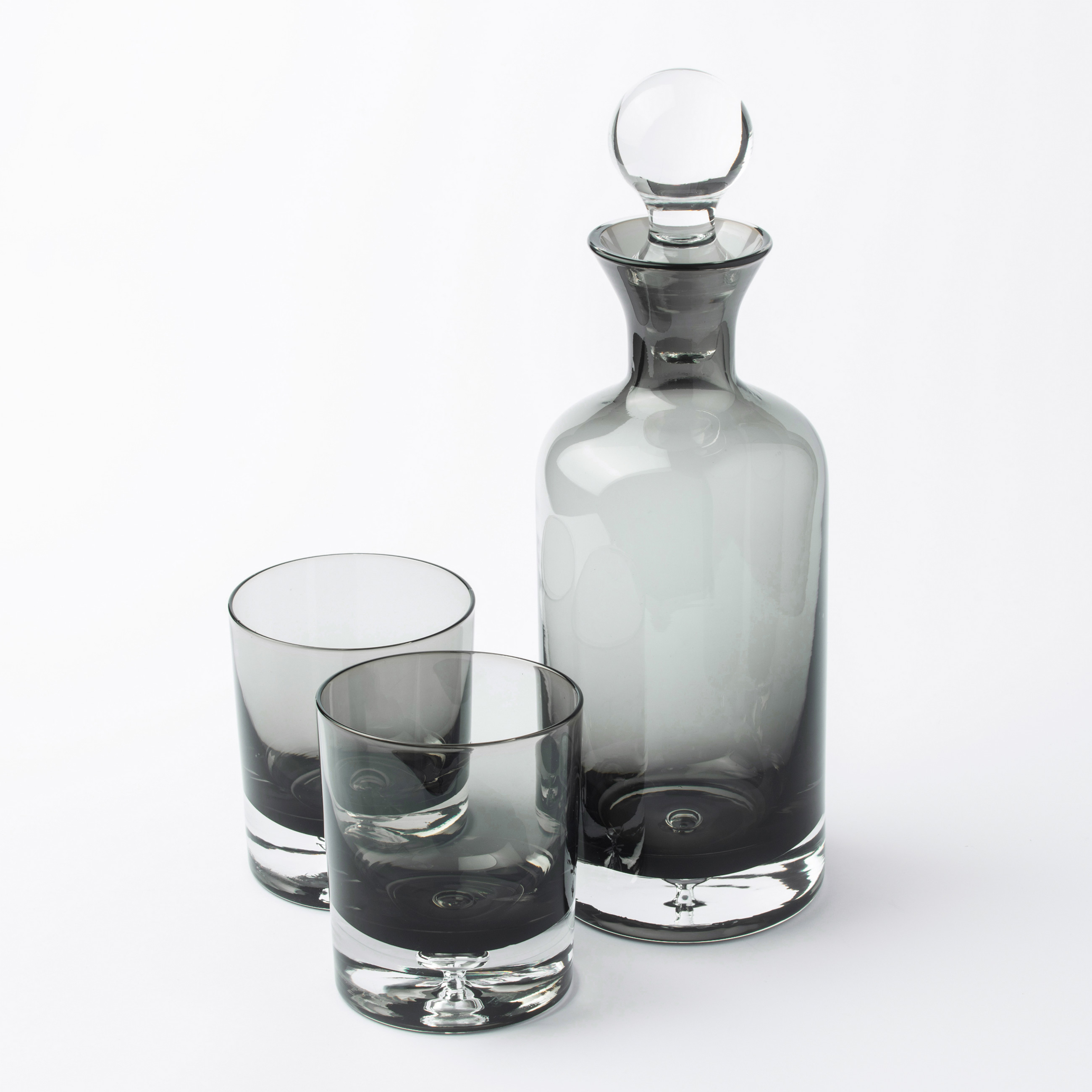 Набор для виски, 2 перс, 3 пр, графин/стаканы, стекло, серый, Flavor изображение № 2