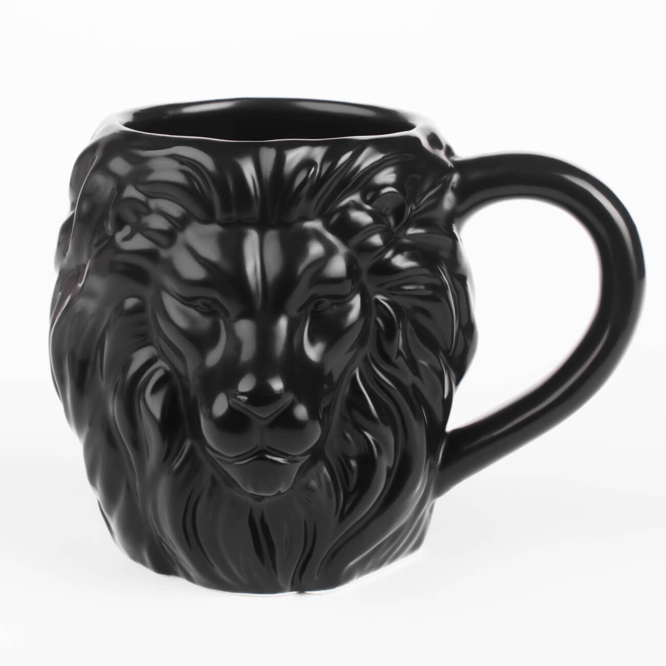Кружка, 550 мл, керамика, черная, Лев, Leo ваза для ов 29 см декоративная керамика черная графичное лицо face