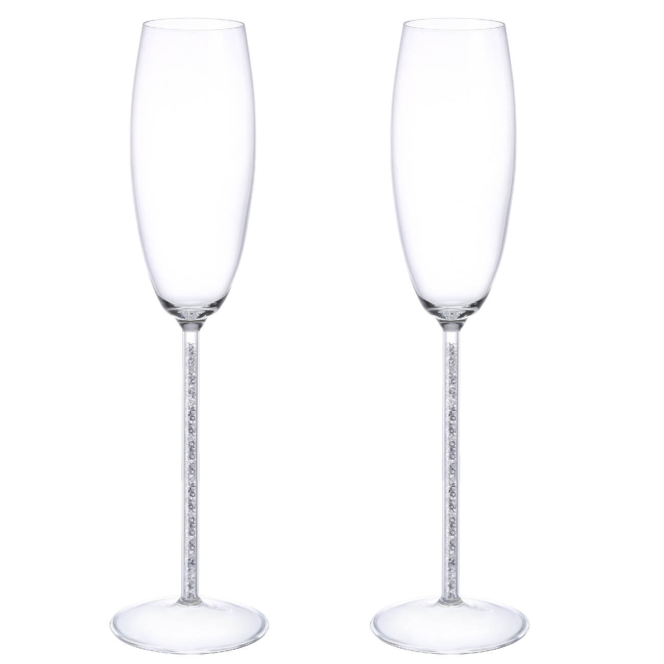 Бокал для шампанского, 180 мл, 2 шт, стекло/стразы, Crystal decor одноразовый прозрачный бокал для шампанского ооо комус