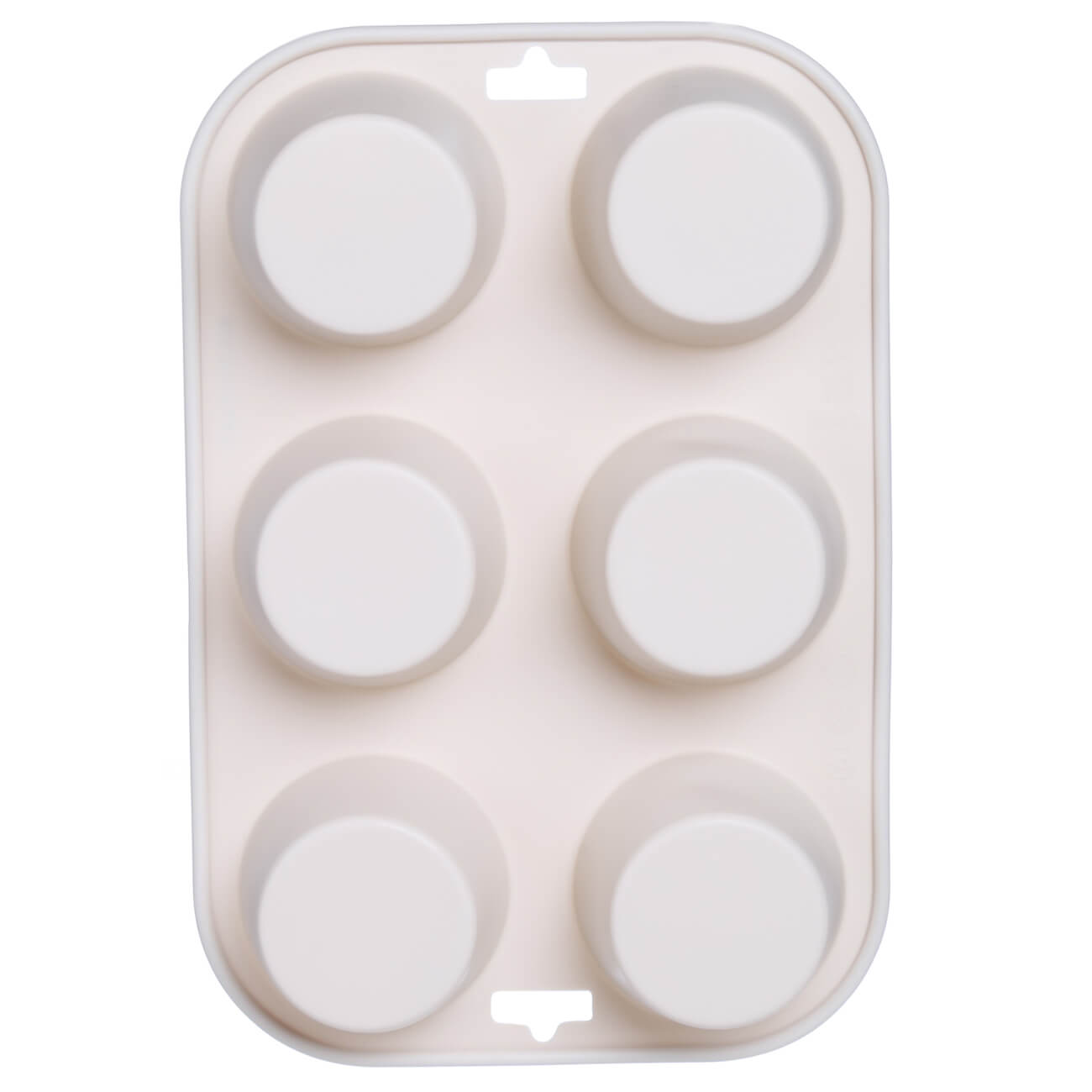 Форма для выпечки кексов, 24x16 см, 6 отд, силикон, бежевая, Bakery форма для варки яиц 20x12 см 5 отд силикон бежевая soft kitchen