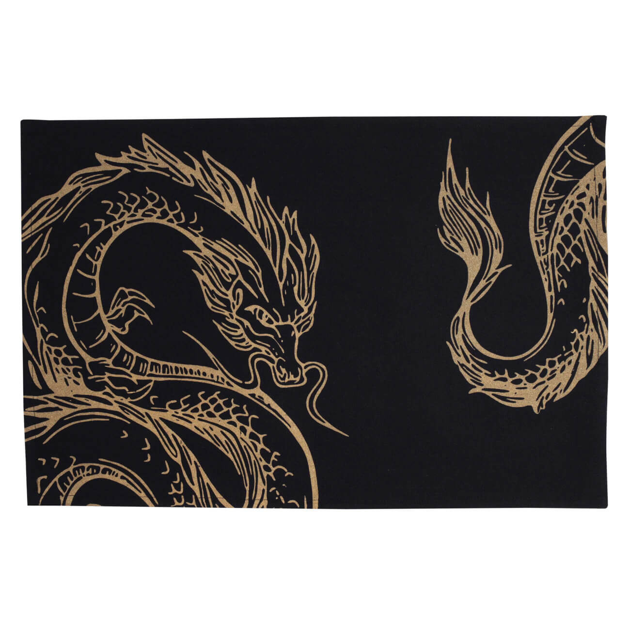 Полотенце кухонное, 40х60 см, хлопок, черное, Дракон, Dragon dayron сувенир дракон с крыльями 7 х 5 х 5 5 см гжель