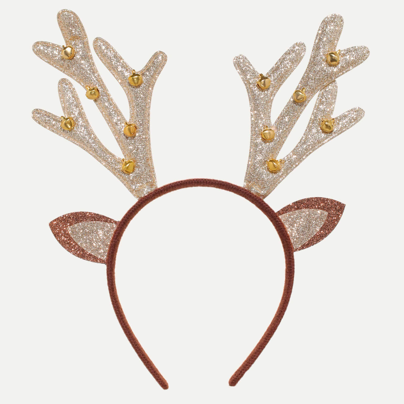 Ободок карнавальный, 13х14 см, детский, полиэстер/пластик, коричневый, Рожки, Winter deer - фото 1