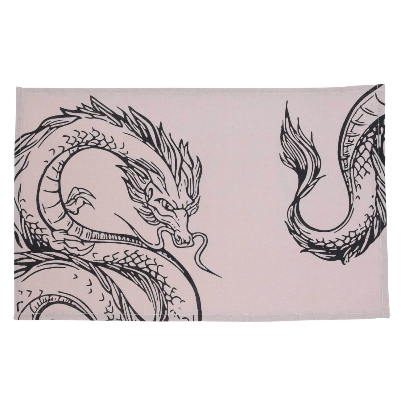 Полотенце кухонное, 40х60 см, хлопок, бежевое, Дракон, Dragon dayron сувенир дракон с крыльями 7 х 5 х 5 5 см гжель
