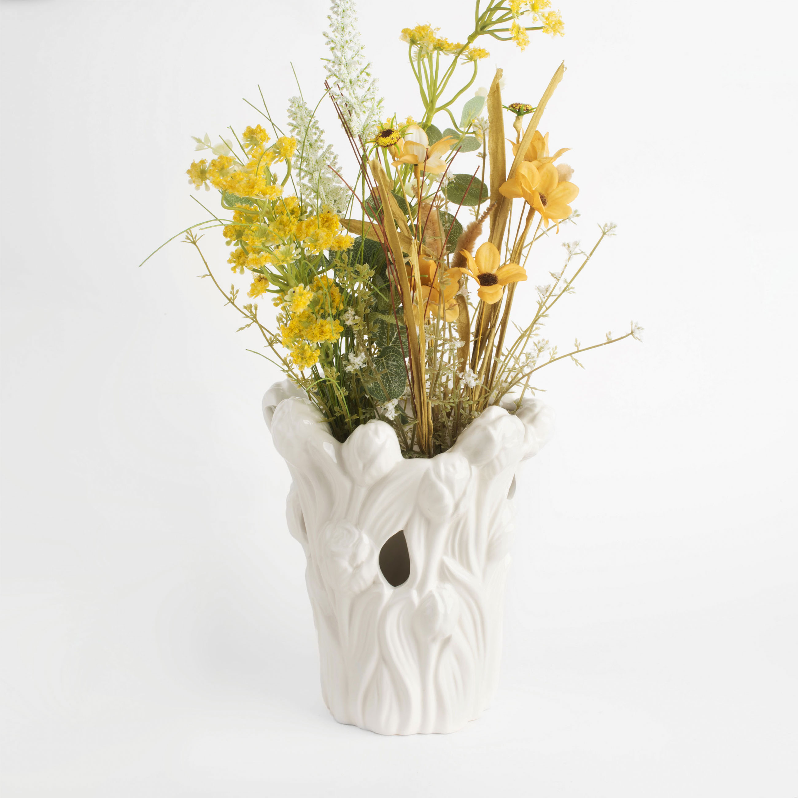 Ваза для цветов, 25 см, декоративная, керамика, белая, Тюльпаны, Tulip изображение № 6