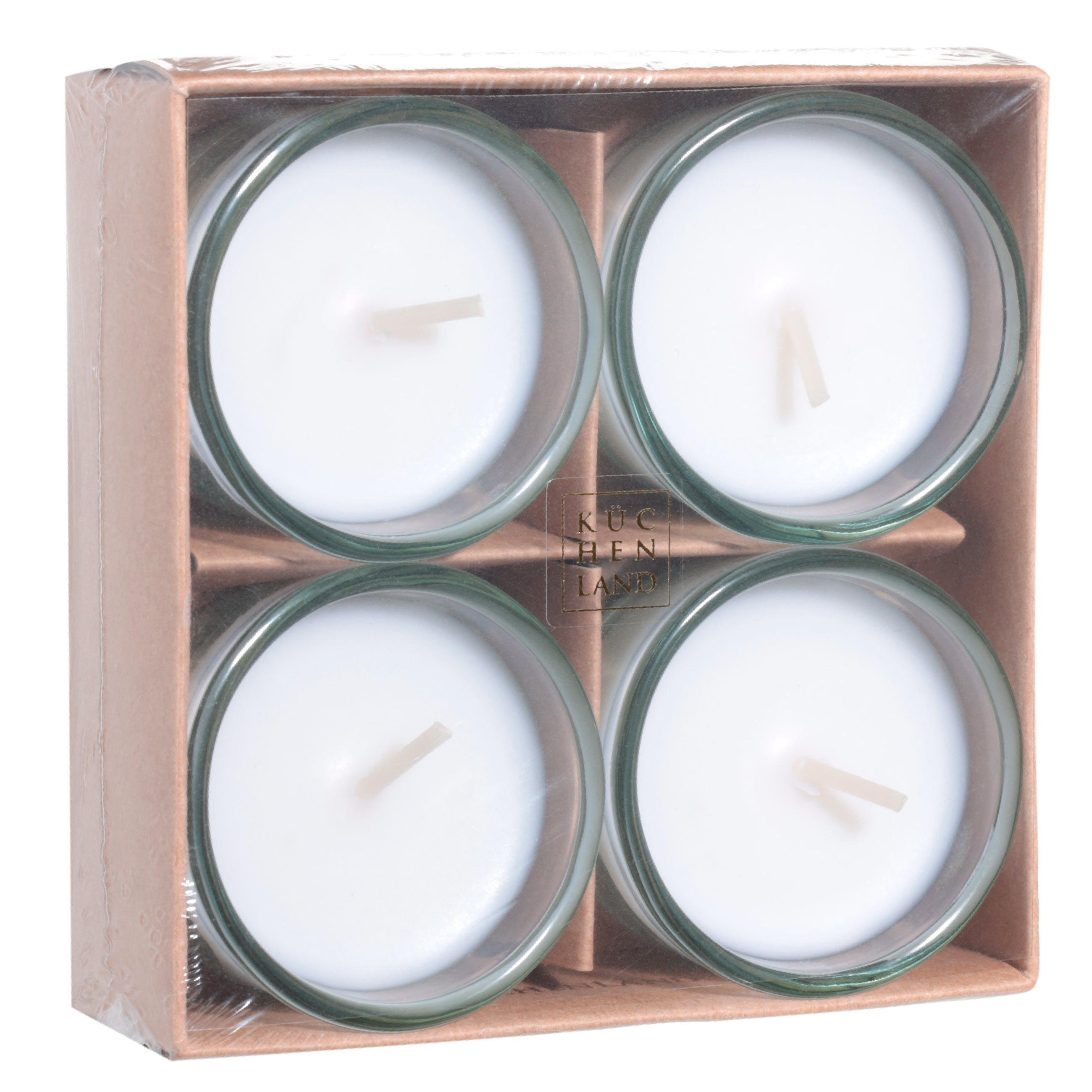 Свеча ароматическая, 5 см, 4 шт, в подсвечнике, стекло, Ruby Mandarin Bellini, Luxury white изображение № 2