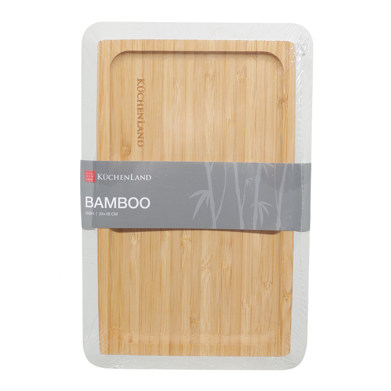Блюдо, 24х16 см, бамбук, прямоугольное, серый кант, Bamboo soft изображение № 2