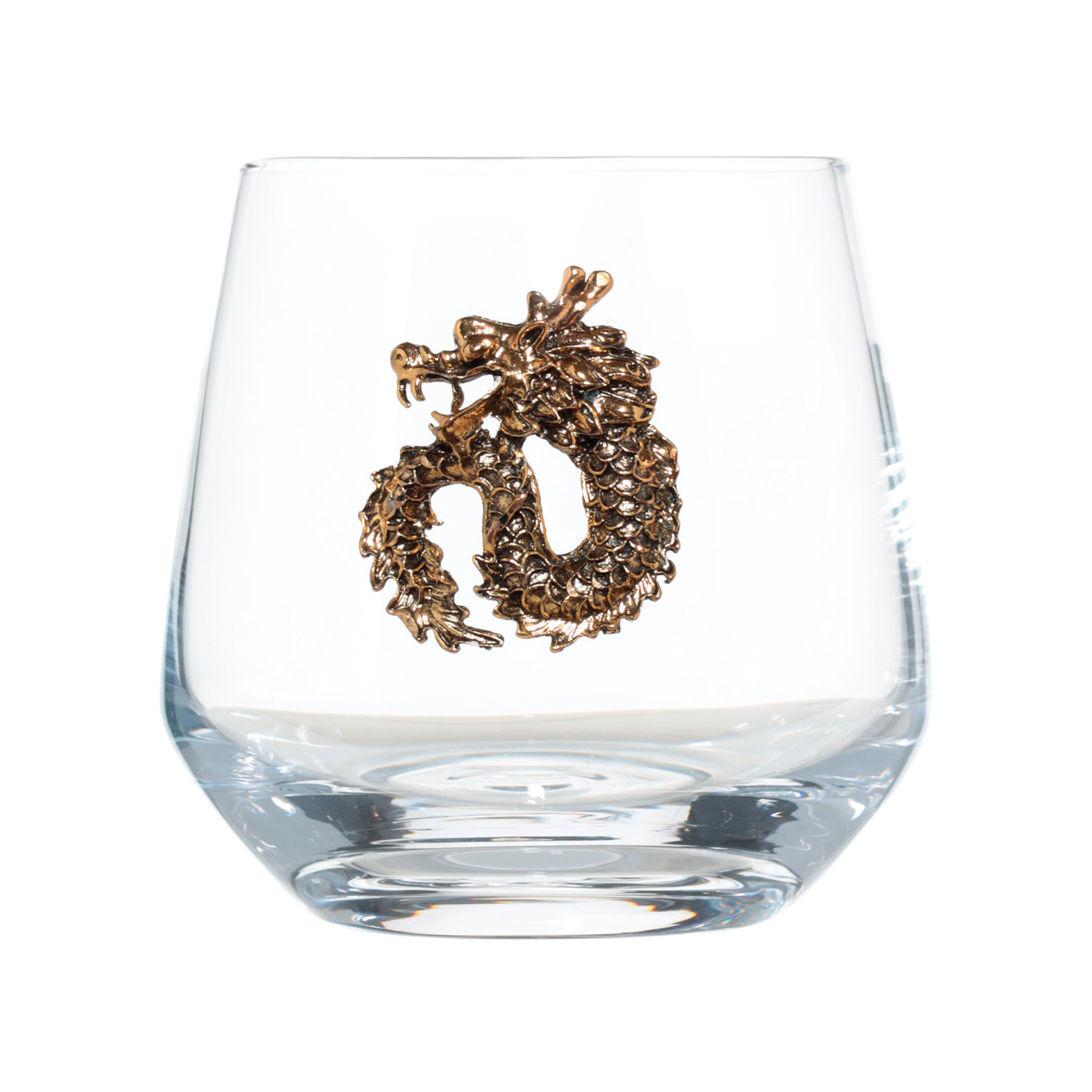 Стакан для виски, 370 мл, стекло/металл, Золотистый дракон, Lux elements изображение № 2