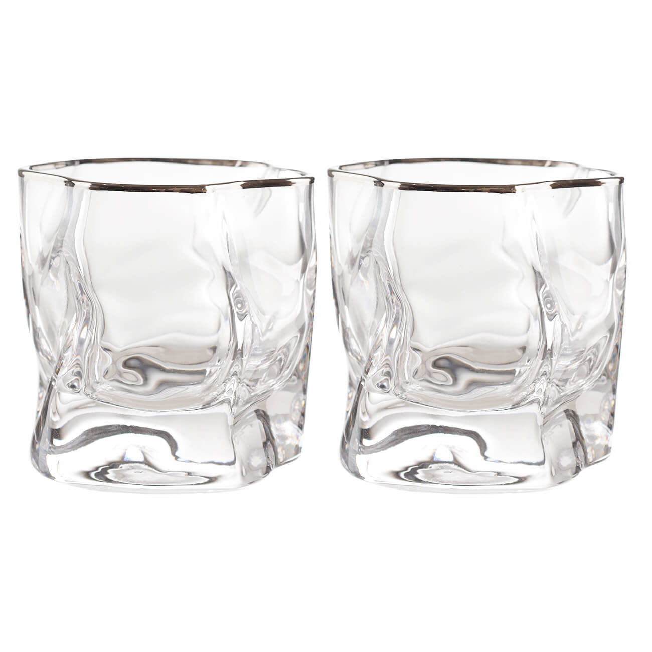 Стакан для виски, 245 мл, 2 шт, стекло, с серебристым кантом, Slalom silver стакан для виски анти стресс 250 мл