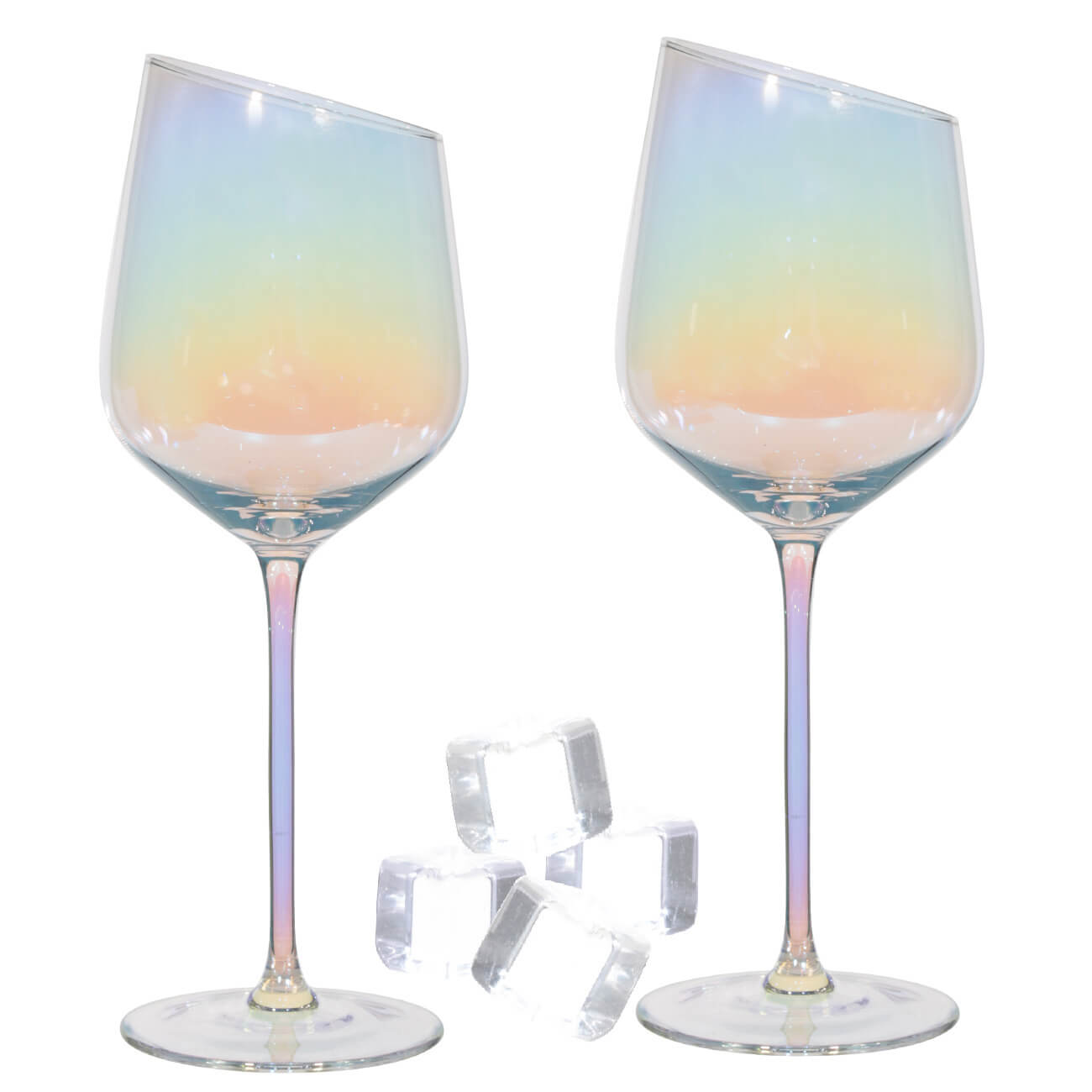 Набор для вина, 2 перс, 6 пр, с кубиками, стекло/кварц, перламутр, Charmant polar набор для ухода за матрицей k