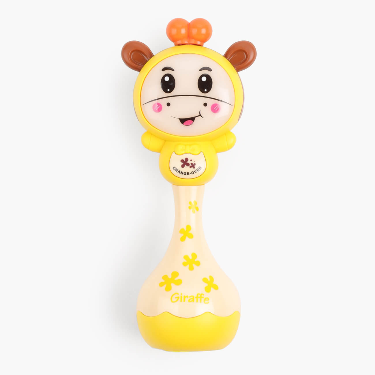Игрушка развивающая, 15х6 см, музыкальная, с подсветкой, пластик, желтая, Жирафик, Giraffe развивающая игрушка грелка мишка крошка с вишнёвыми косточками