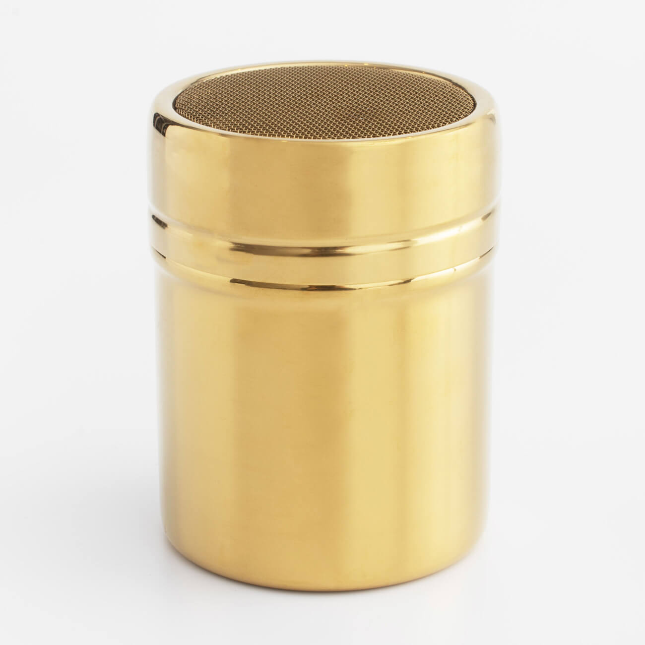Сито-кружка, 9х7 см, с крышкой, сталь/пластик, золотистое, Classic gold сито кружка пластик 250 мл для муки и сахара y3 1048