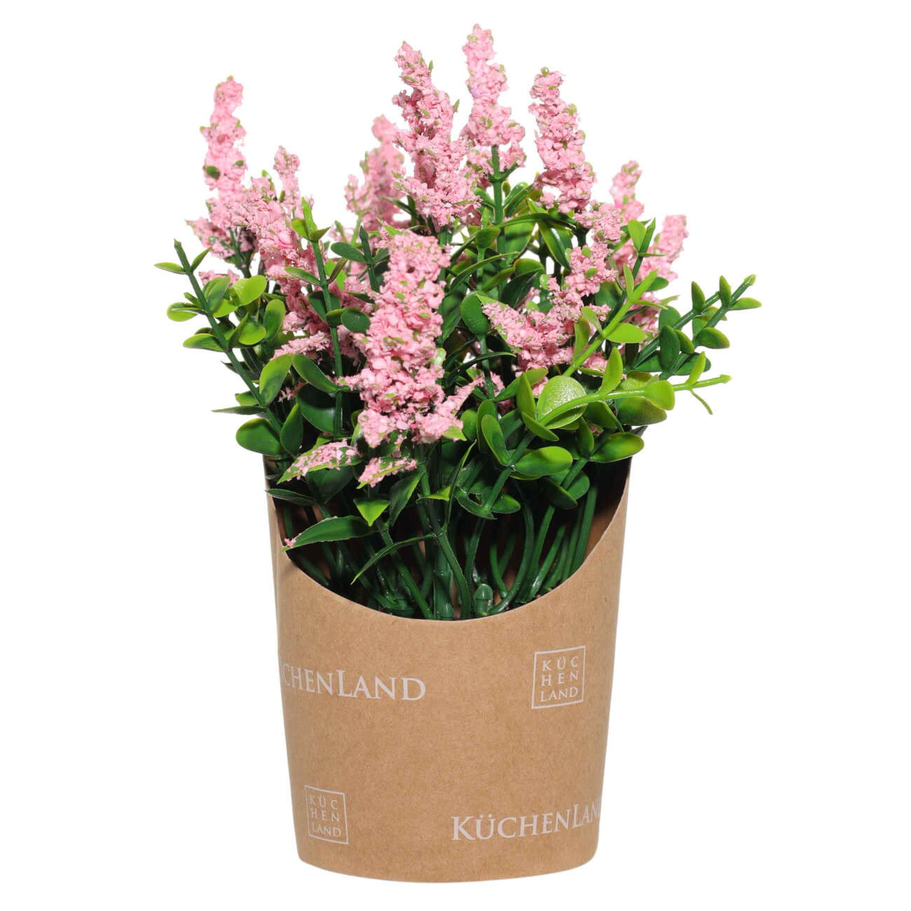 Растение искусственное, 16 см, в крафте, полиэстер/бумага, Розовые цветы, New bunch растение искусственное 16 см в крафте полиэстер бумага лаванда lavender
