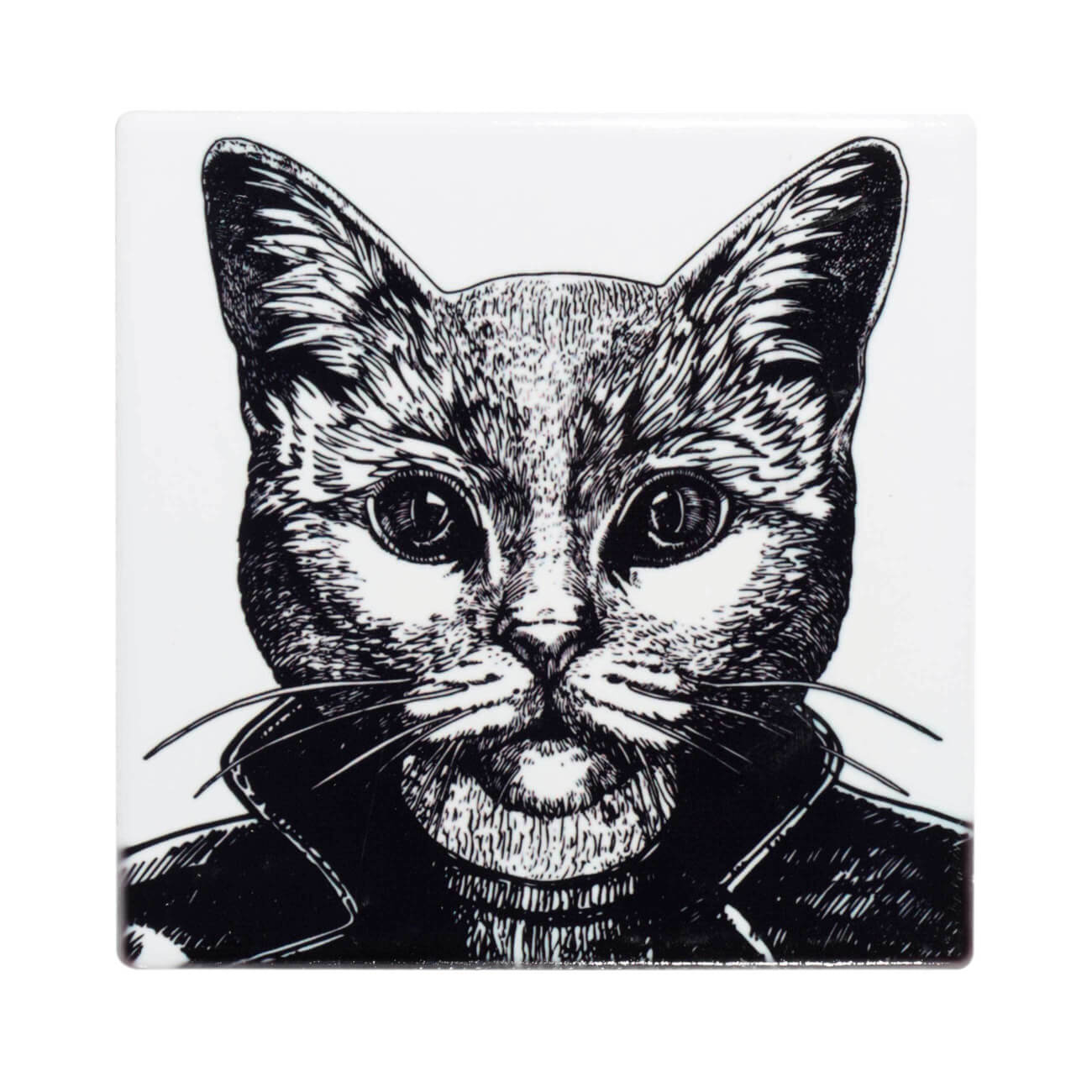 Феникс презент - Декоративная подставка под кружку Питерский кот, 10,8x10,8см арт