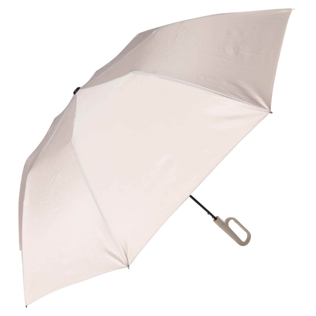 Зонт, 70 см, складной, полу-автоматический, с ручкой-карабином, эпонж, бежевый, Rainfall пушистик на кольце с карабином полосатая звёздочка пастель d 8 см
