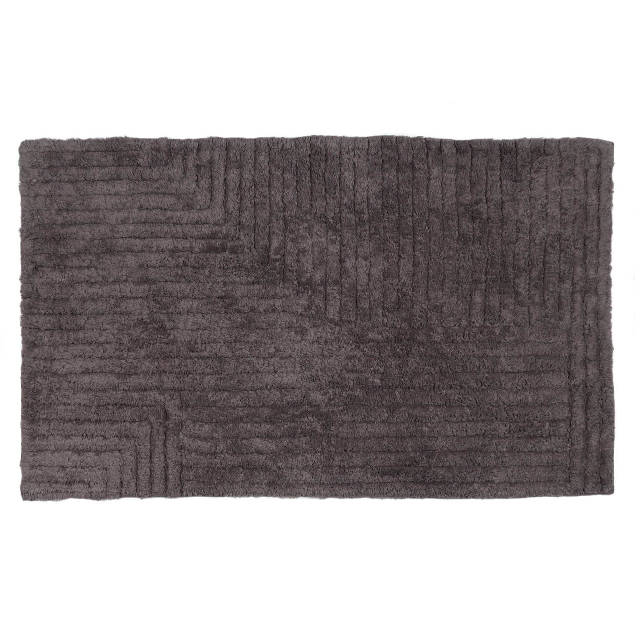 Коврик, 50х80 см, хлопок, серо-коричневый, Геометрия, Cage pattern коврик для туалета fora