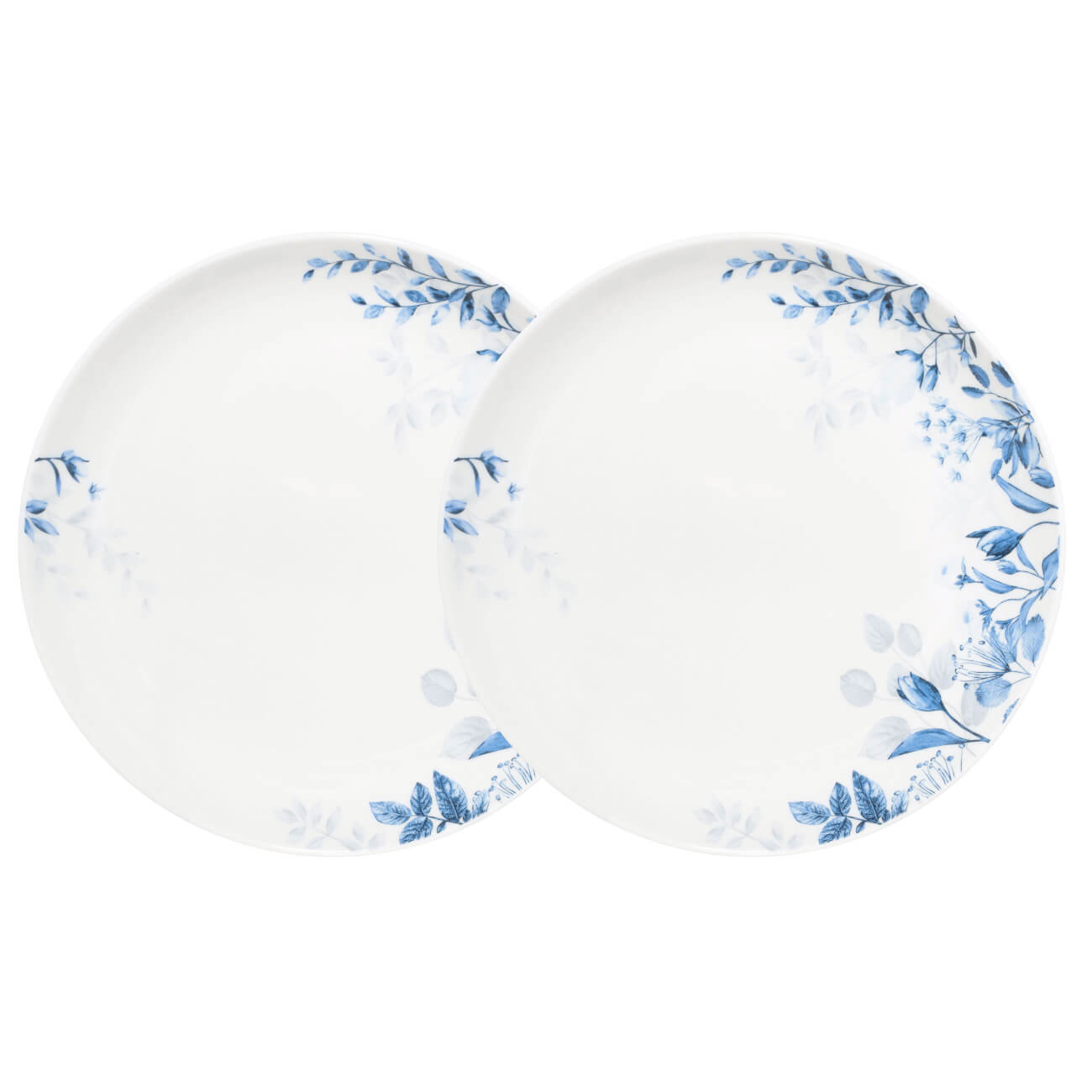 Тарелка закусочная, 21 см, 2 шт, фарфор N, белая, Синие цветы, Royal flower тарелка закусочная maxwell
