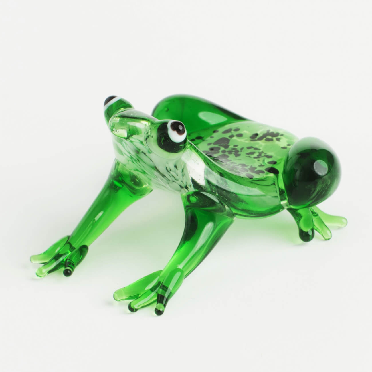 Статуэтка, 5 см, стекло, зеленая, Лягушка, Vitreous ревнивая лягушка квака