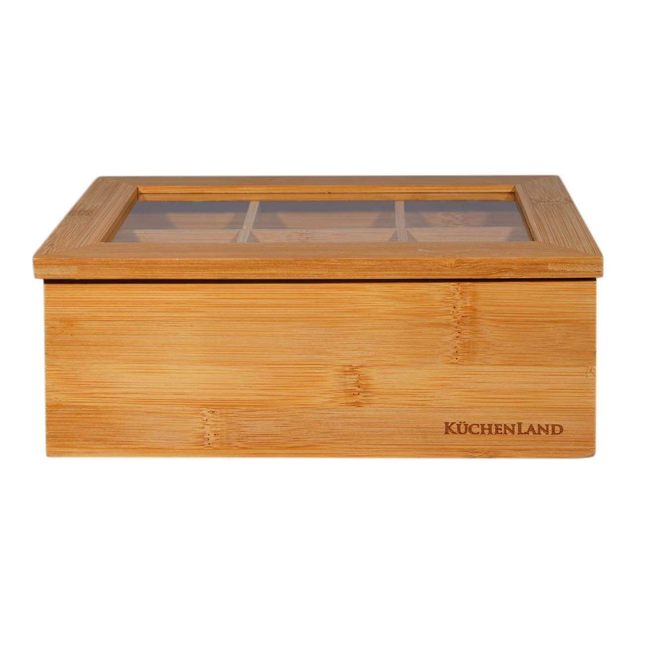 Коробка для чая, 24х16 см, 6 отд, бамбук, прямоугольная, Bamboo коробка золотниковая пп54в 070