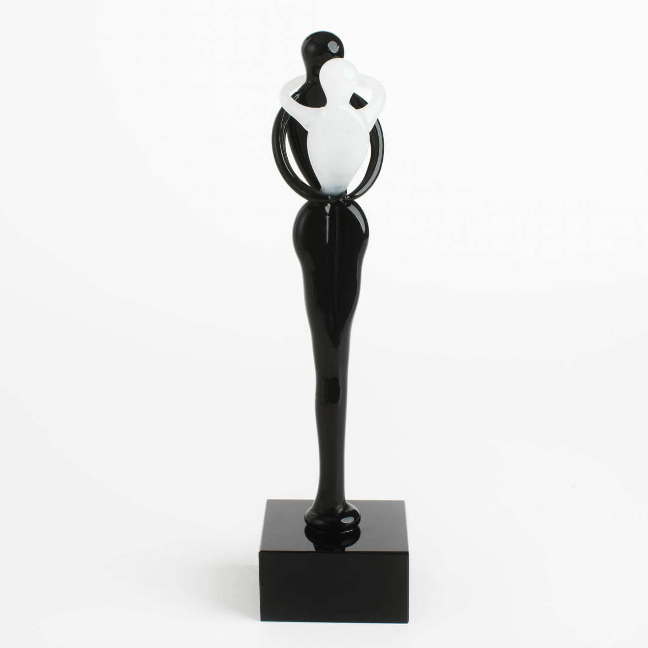 Статуэтка, 18 см, на подставке, стекло, черно-белая, Пара, Vitreous изображение № 1