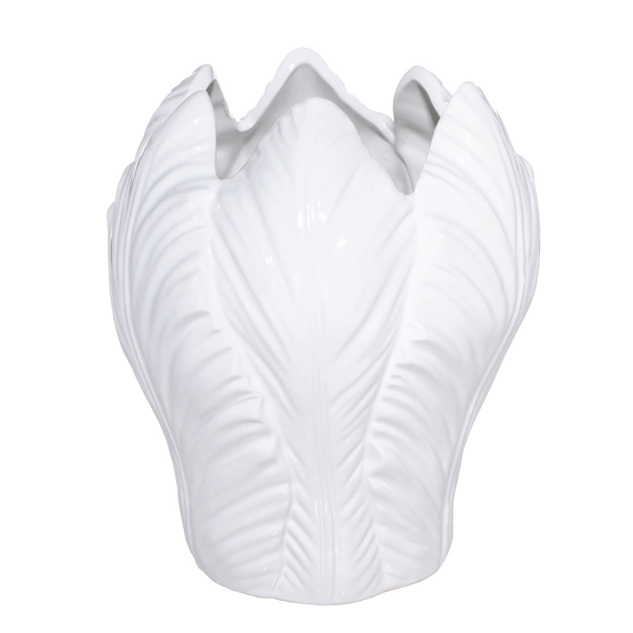 Ваза для цветов, 21 см, керамика, белая, Тюльпан, Tulip ваза для цветов 17 см декоративная керамика белая силуэт torso