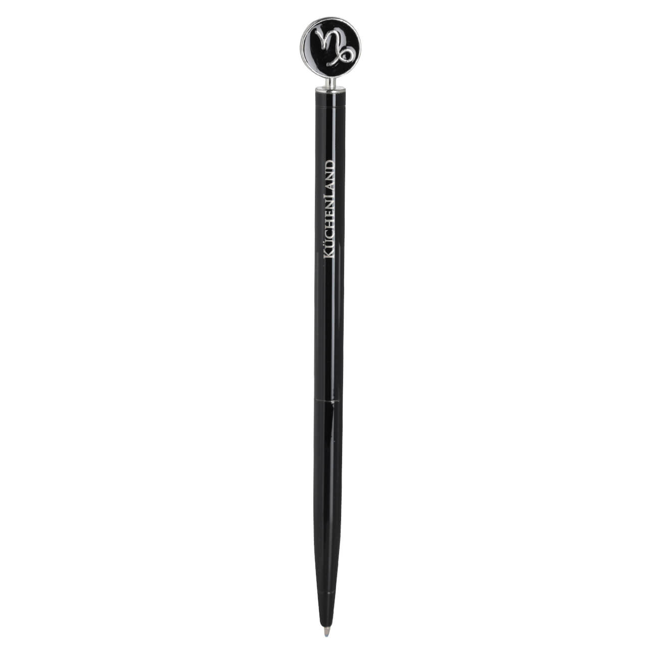 Ручка шариковая, 15 см, с фигуркой, сталь, черно-серебристая, Козерог, Zodiac перьевая ручка manzoni