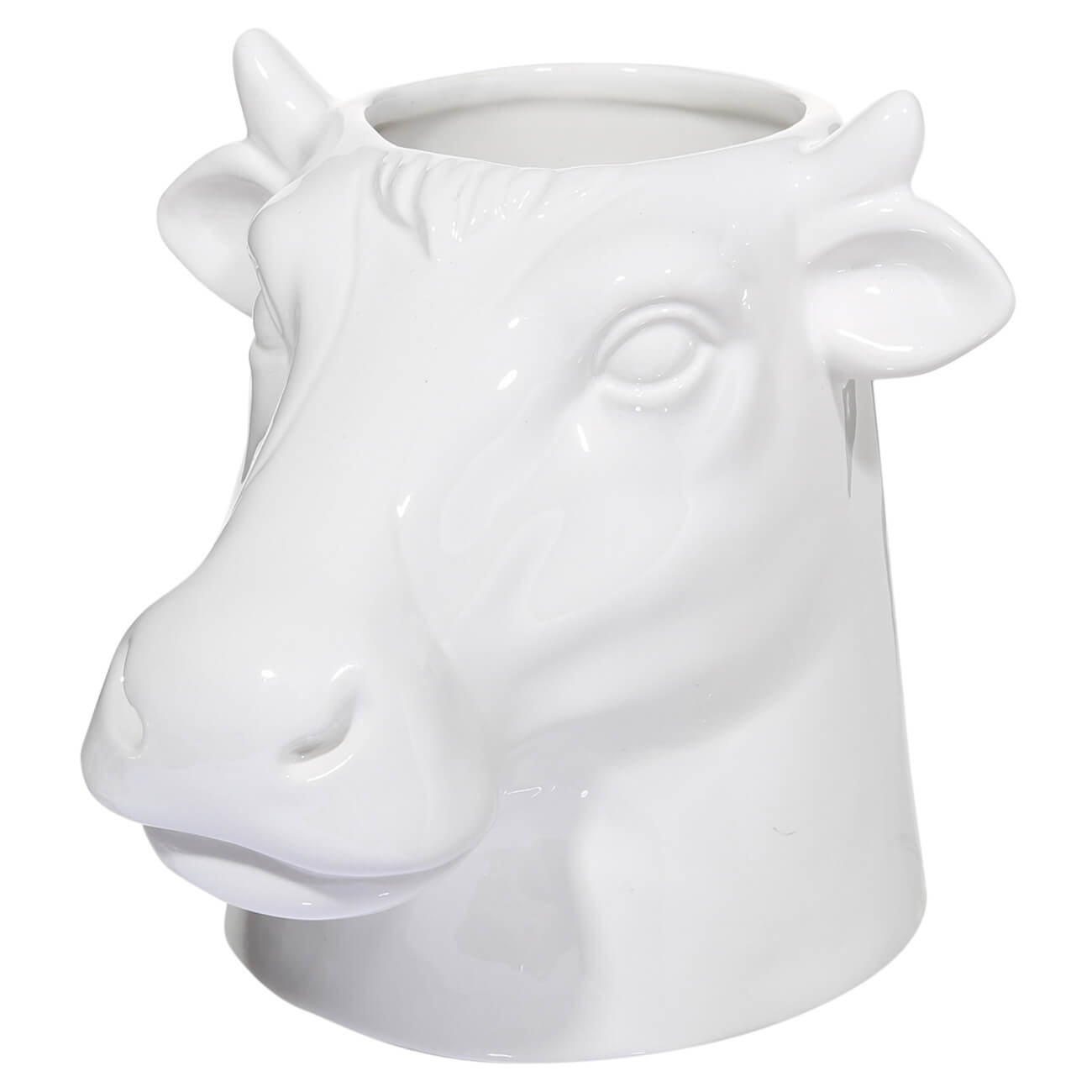 Подставка для кухонных принадлежностей, 15 см, керамика, белая, Корова, Polar bull сувенир садовый травянчик корова