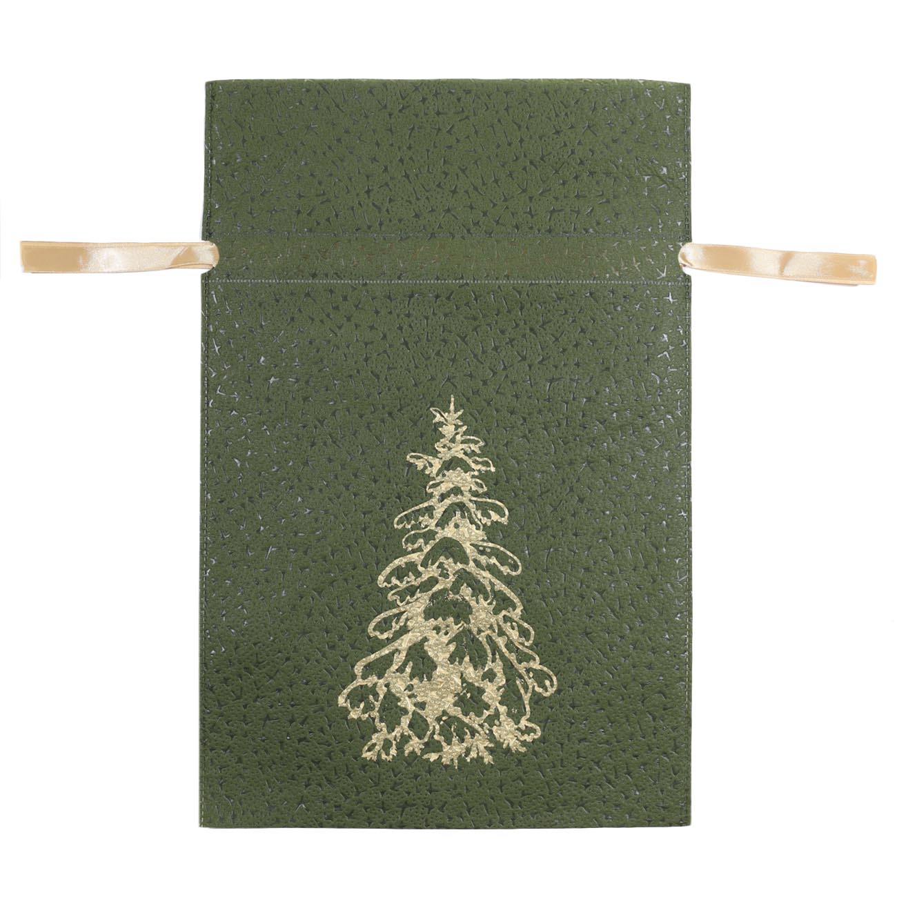 Мешок подарочный, 30*45 см, с завязками, полипропилен, зеленый, Елка, Christmas classic